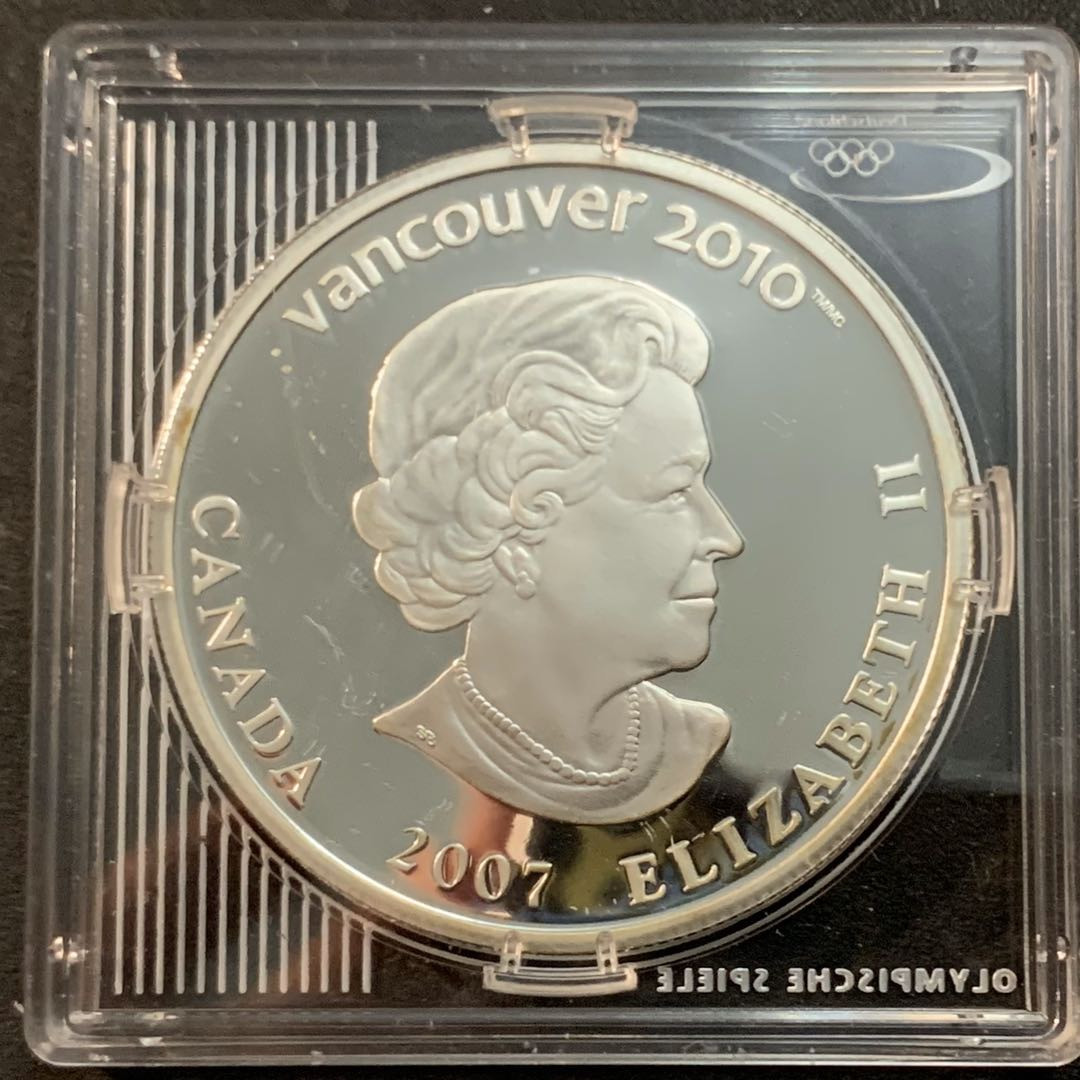 紫瑗钱币—微拍第47期  加拿大 2007年 10温哥华冬奥会 越野滑雪 25元 幻彩银币 27.78克 0.925银 精制