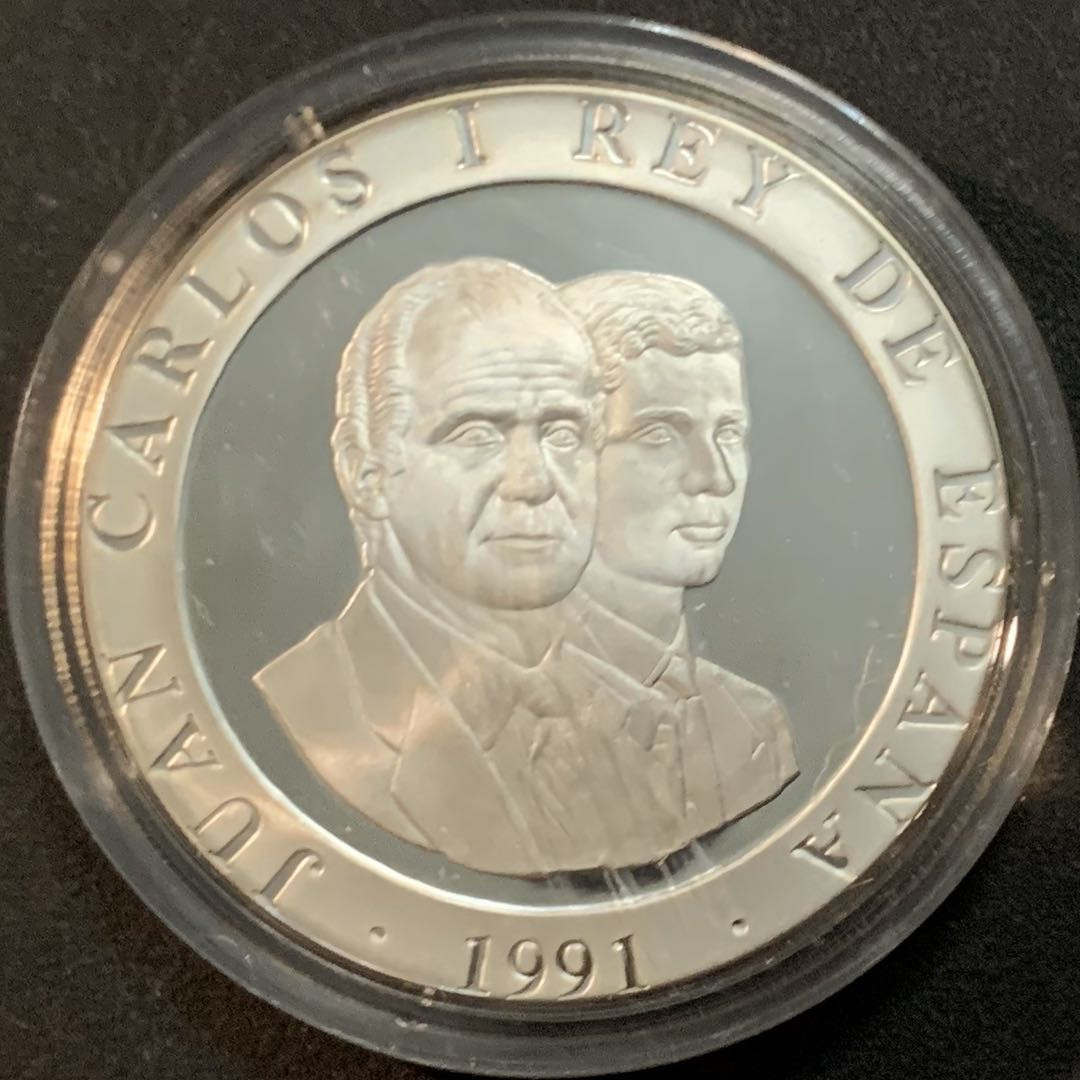 紫瑗钱币—微拍第47期  西班牙 1991年 巴塞罗那奥运会 会旗 2000比塞塔 27克 0.925银 精制