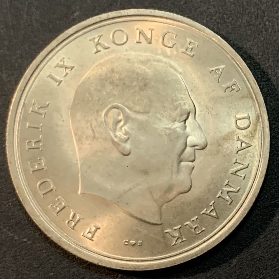 紫瑗钱币—微拍第47期  丹麦 1967年 玛格丽特大婚 10克朗 20.4克 0.8银