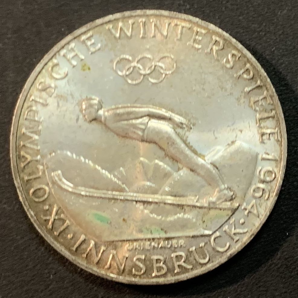 紫瑗钱币—微拍第47期  奥地利 1964年 因斯布鲁克冬奥会 50先令 20克 0.9银