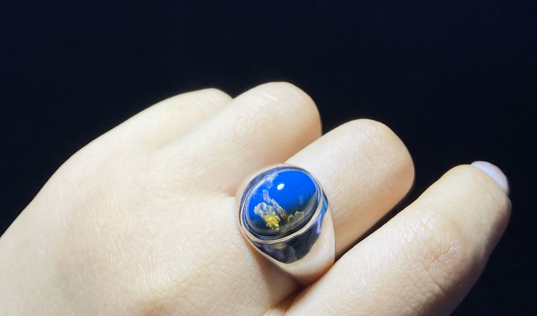 多米尼加蓝珀拍卖 多米尼加蓝珀男戒