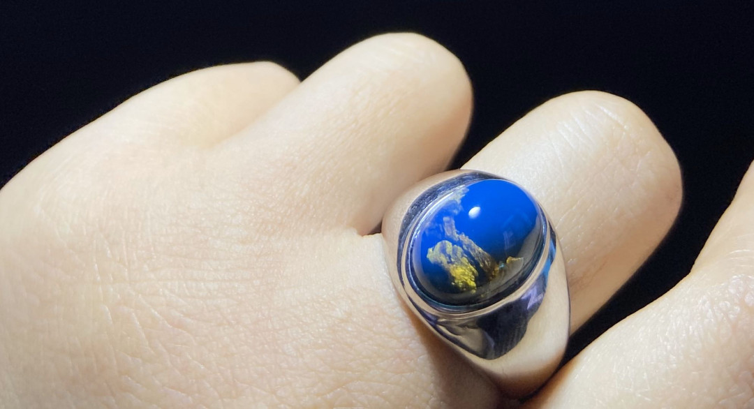 多米尼加蓝珀拍卖 多米尼加蓝珀男戒