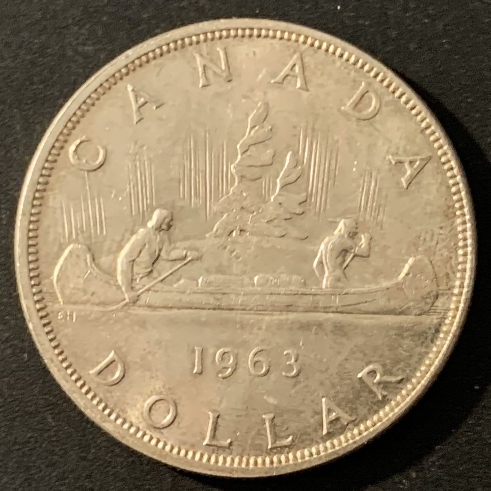 紫瑗钱币—微拍第48期  加拿大 1963年 伊丽莎白 1元 23.5克 0.8银