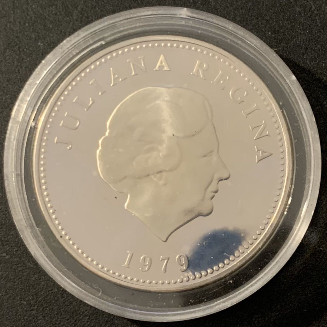 紫瑗钱币—微拍第48期  荷属安的列斯 1979年 国际儿童年 25盾 27.22克 0.925银 精制