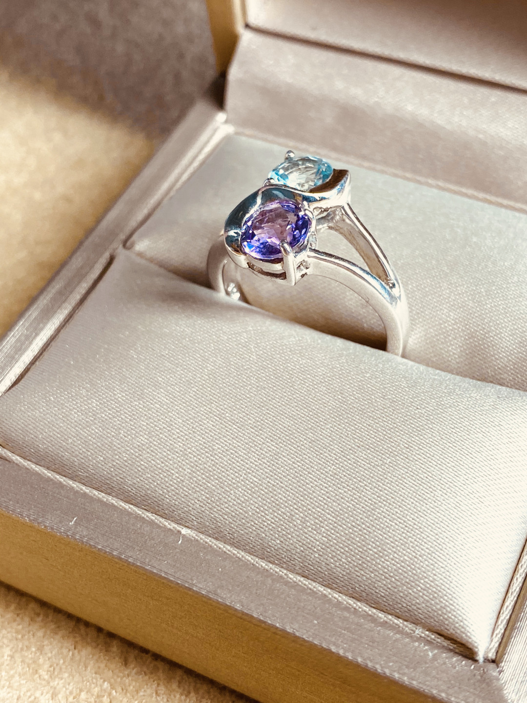 【4月11日 多种裸石、银饰】HH GEMS 4月综合拍卖特辑 925银戒指 天然紫水晶、托帕石 斯里兰卡制 手寸港码15-15.5 不改手寸