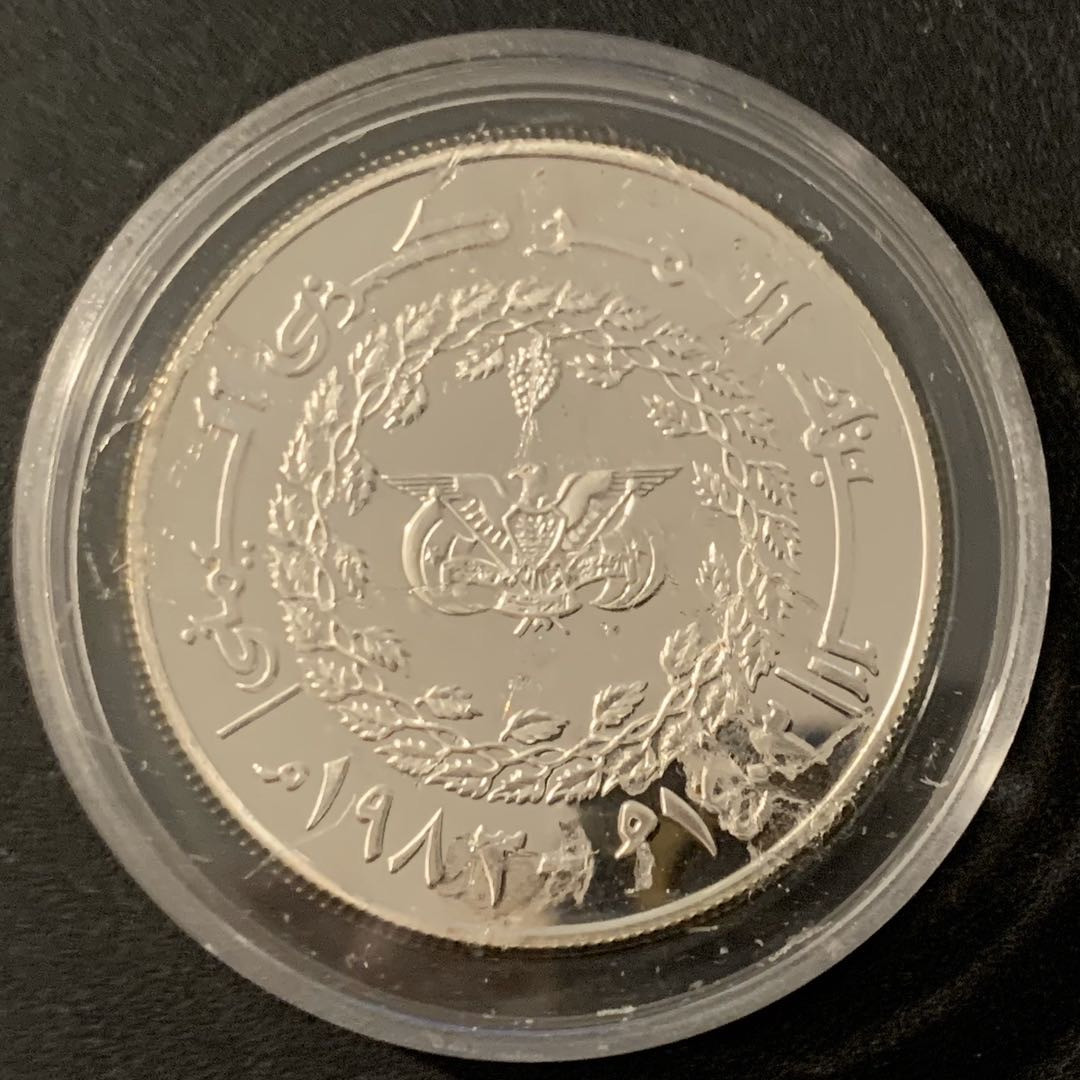 紫瑗钱币—微拍第48期  也门 1982年 国际儿童年 25里亚尔 28.25克 0.925银 精制