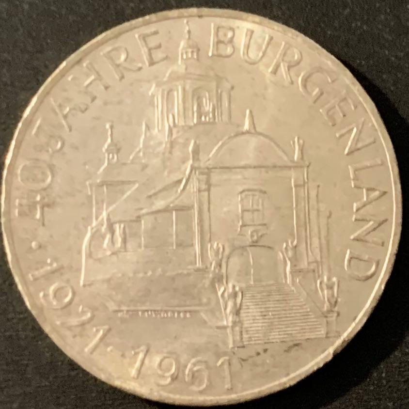 紫瑗钱币—微拍第48期  奥地利 1961年 布尔根兰建州40周年 25先令 13克 0.8银