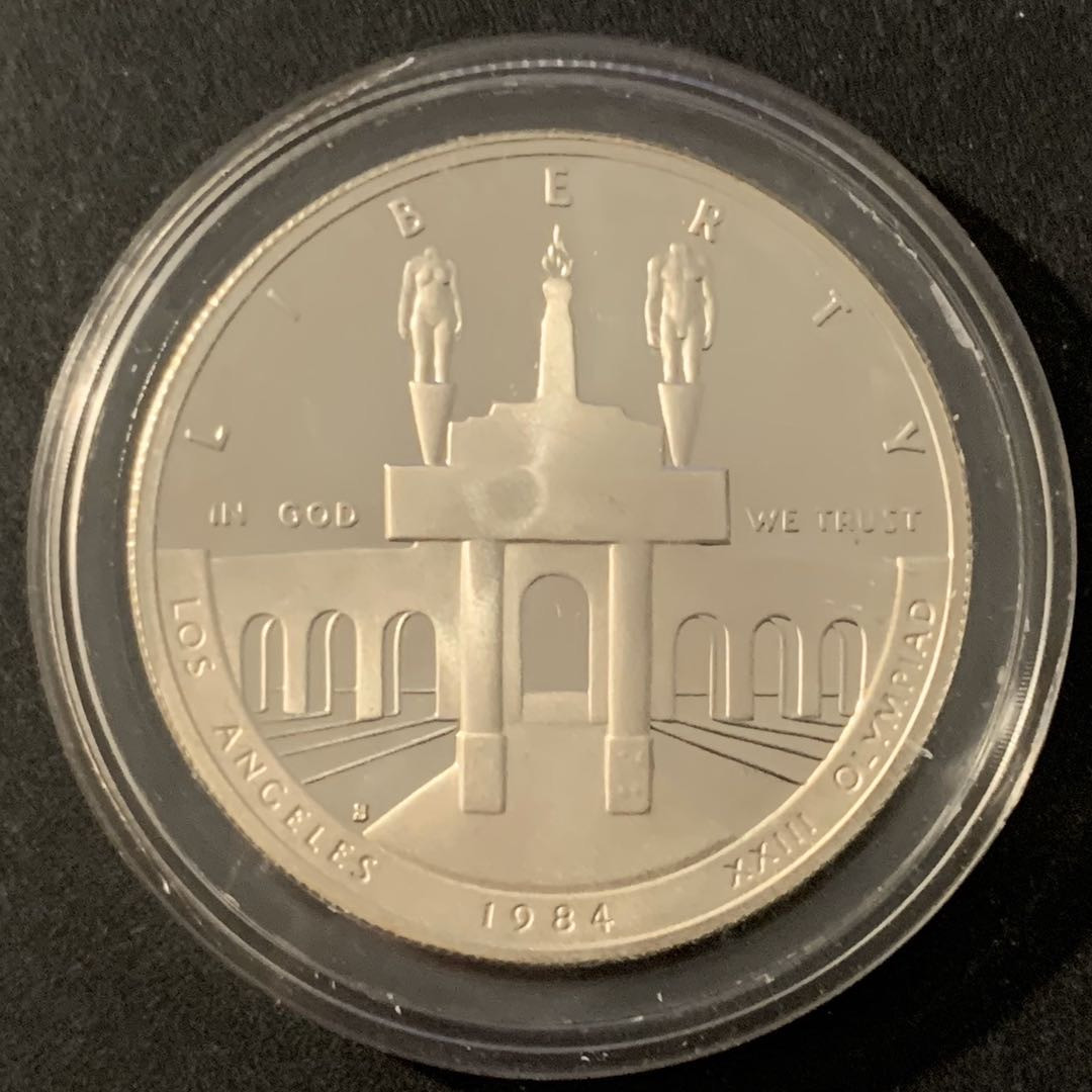 紫瑗钱币—微拍第48期  美国 1984年  洛杉矶奥运会 场馆 1元 26.73克 0.9银 
