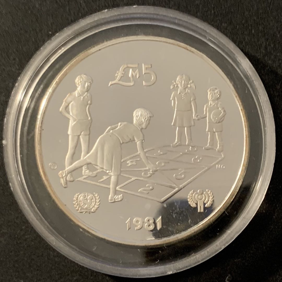 紫瑗钱币—微拍第48期  马耳他 1981年 国际儿童年 5磅 28.28克 0.925银 精制