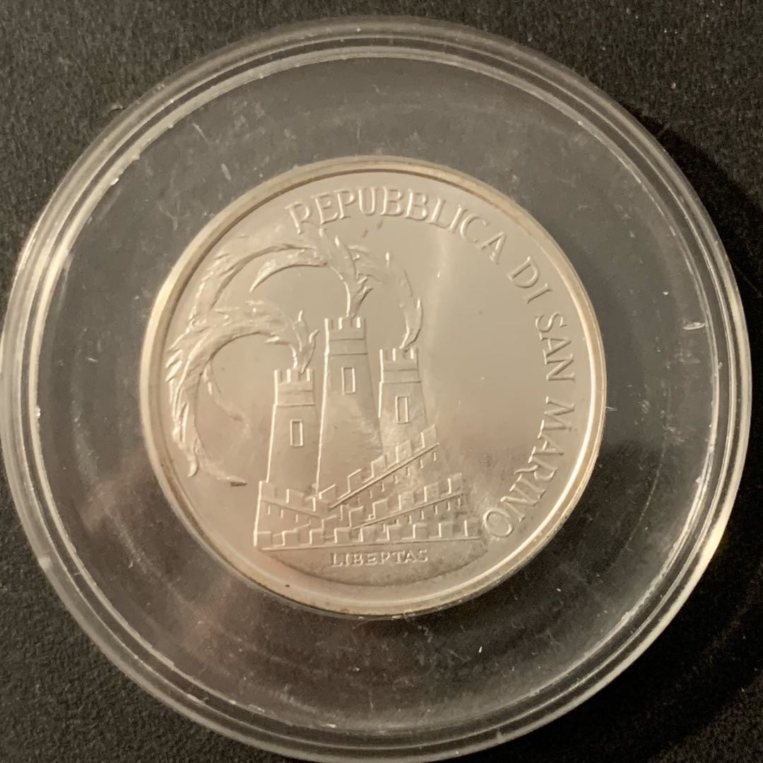 紫瑗钱币—微拍第48期  圣马力诺 1984年 洛杉矶奥运会 500里拉 11克 0.835银