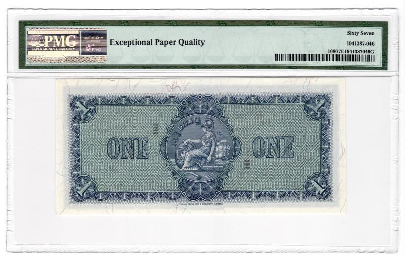 【收藏联盟】第132期拍卖——致敬女王（共60拍） 苏格兰1967年1镑 PMG67EPQ  高分 P-168 S/4 202993