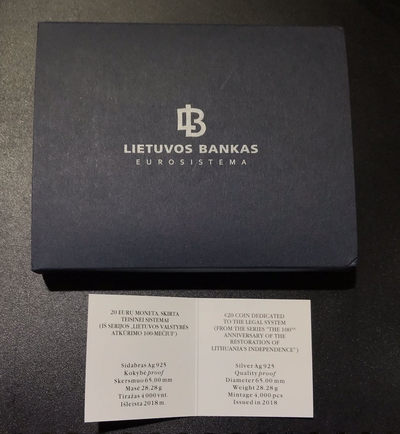 【随心拍&GetCoins】现代钱币拍卖第四十七期 获奖币2018年立陶宛建国100周年多层环形精制银币NGC69