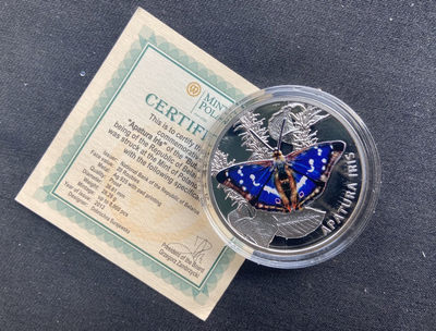 【随心拍&GetCoins】现代钱币拍卖第四十七期 【白俄罗斯】白俄罗斯蝴蝶彩色银币