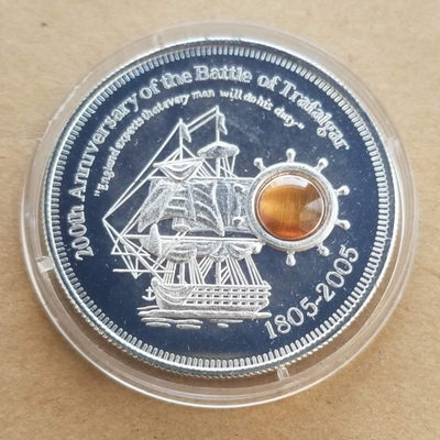 【随心拍&GetCoins】现代钱币拍卖第四十七期 库克2005年特拉法加海战琥珀镶嵌银币