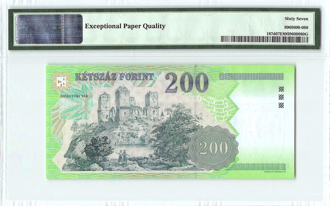 【收藏联盟】第132期拍卖——致敬女王（共60拍） 匈牙利 2004年 200福林 PMG67EPQ 高分 背面意境唯美 