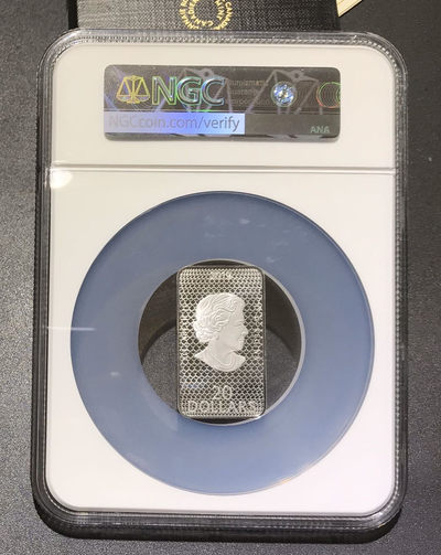 【随心拍&GetCoins】现代钱币拍卖第四十七期 加拿大2019年UFO不明飞行物沙格港事件条形彩银币NGC70首期蓝标