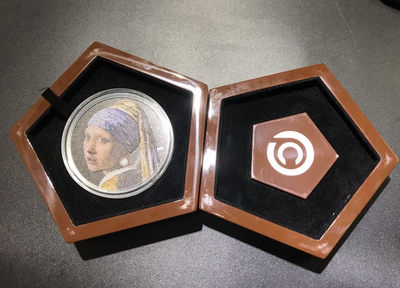 【随心拍&GetCoins】现代钱币拍卖第四十七期 帕劳2019年马赛克艺术3戴珍珠耳环的少女3盎司银币