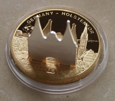 【随心拍&GetCoins】现代钱币拍卖第四十七期 库克2009年世界奇观荷尔斯泰因门立体镀金纪念币