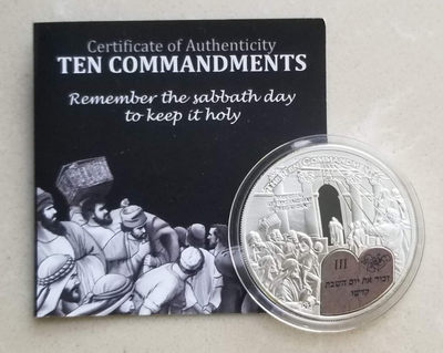 【随心拍&GetCoins】现代钱币拍卖第四十七期 帕劳2014年圣经故事摩西十诫(3)彩色银币  