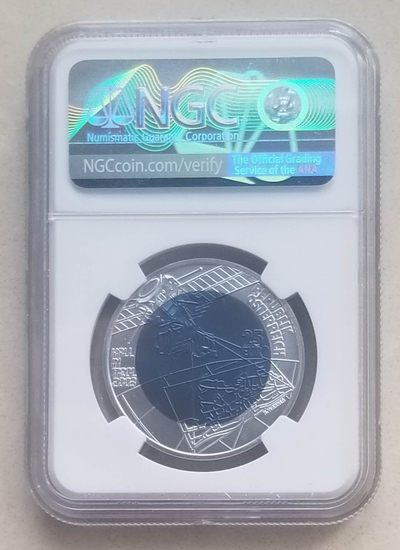 【随心拍&GetCoins】现代钱币拍卖第四十七期 奥地利2003年蒂罗尔市政厅银铌双金属币NGC70