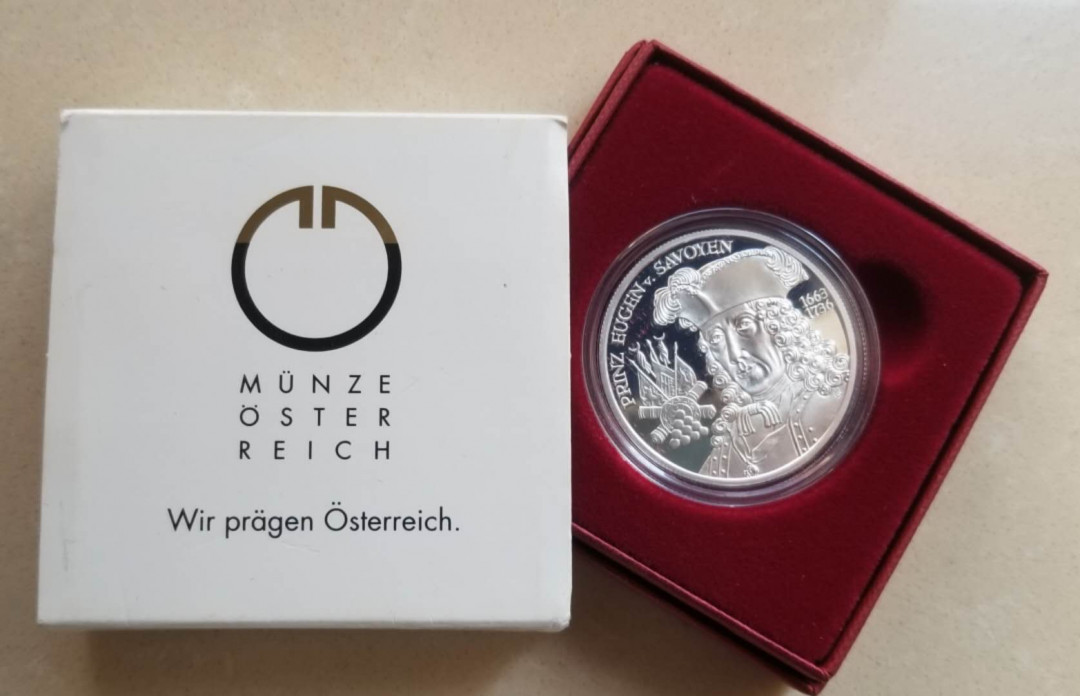 【币观天下】第104期钱币拍卖 奥地利2002年萨伏依的欧根亲王精制银币