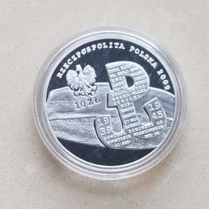 【币观天下】第104期钱币拍卖 波兰2009年地下抵抗组织10兹罗提纪念银币