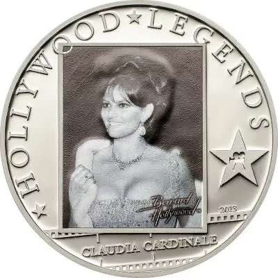 【随心拍&GetCoins】现代钱币拍卖第四十七期 库克2013年好莱坞明星克劳迪娅·卡汀娜纪念银币