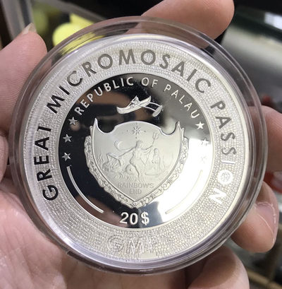 【随心拍&GetCoins】现代钱币拍卖第四十七期 帕劳2019年马赛克艺术3戴珍珠耳环的少女3盎司银币