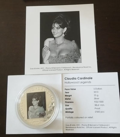 【随心拍&GetCoins】现代钱币拍卖第四十七期 库克2013年好莱坞明星克劳迪娅·卡汀娜纪念银币