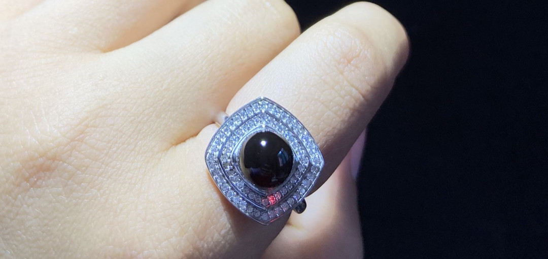 多米尼加蓝珀-缅甸琥珀 缅甸血珀女戒