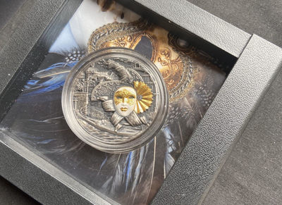 【随心拍&GetCoins】现代钱币拍卖第四十七期 【纽埃】高浮雕面具系列第一枚：威尼斯面具