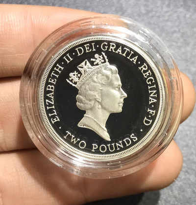 【随心拍&GetCoins】现代钱币拍卖第四十七期 英国1994年2镑加厚精制银币Proof原盒证 英格兰银行400周年