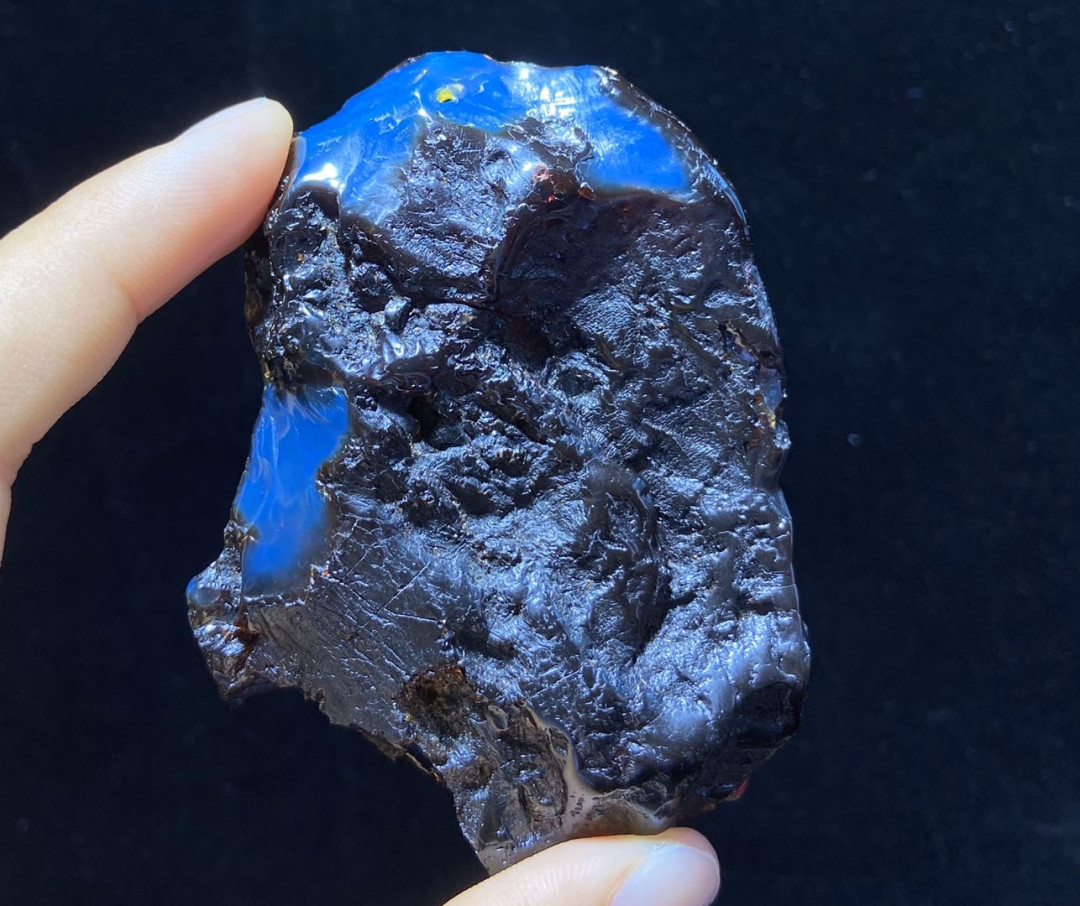 多米尼加蓝珀-缅甸琥珀 多米尼加蓝珀红皮料