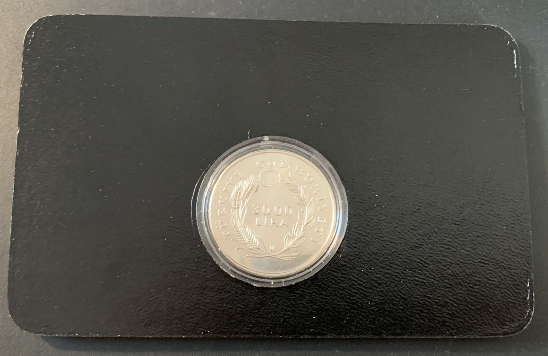 紫瑗钱币—微拍第49期  土耳其 1981年 国际残疾人年 3000里拉 28.28克 0.925银 德国原装卡