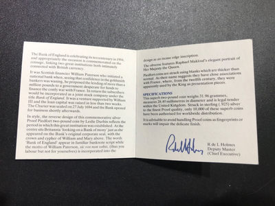 【随心拍&GetCoins】现代钱币拍卖第四十七期 英国1994年2镑加厚精制银币Proof原盒证 英格兰银行400周年