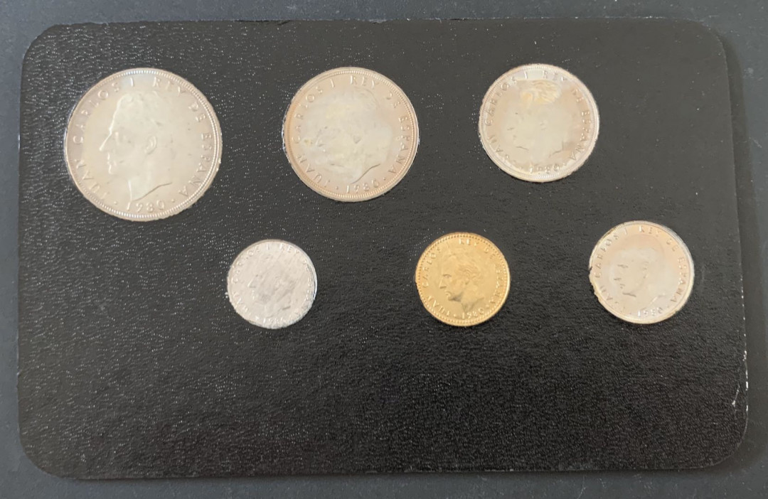 紫瑗钱币—微拍第49期  西班牙 1982年 西班牙世界杯 铜镍币 6枚一套 德国原装卡