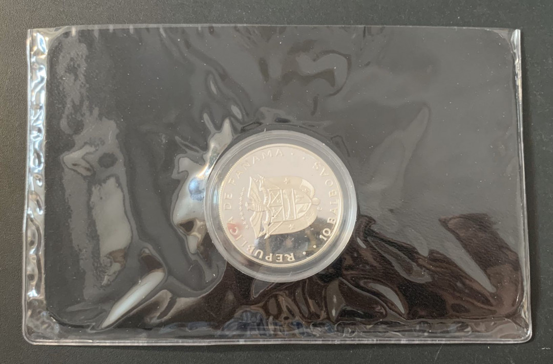 紫瑗钱币—微拍第49期  巴拿马 1982年 国际儿童年 10巴波亚 26.5克 0.5银 精制 德国原装卡