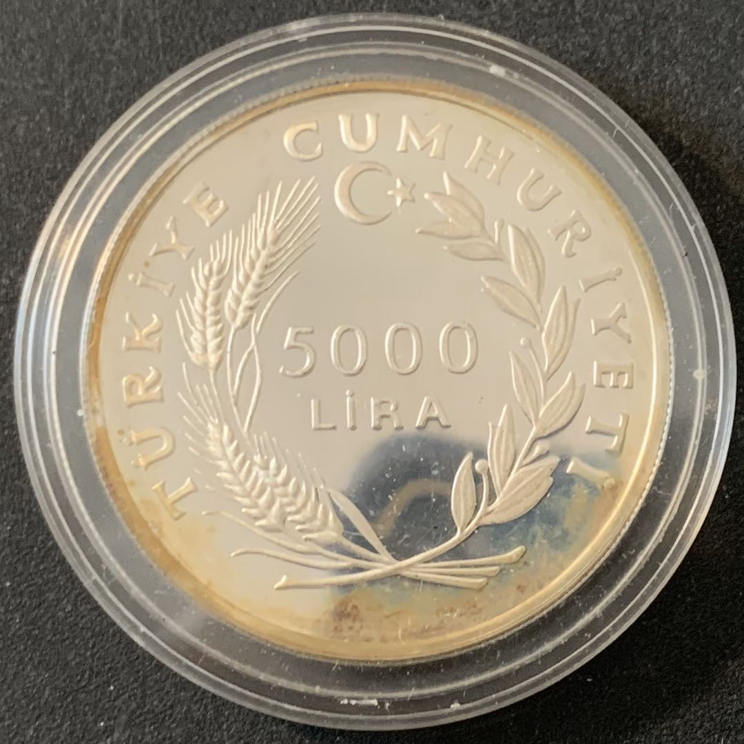 紫瑗钱币—微拍第49期  土耳其 1984年 洛杉矶奥运会 5000里拉 23.33克 0.925银 精制