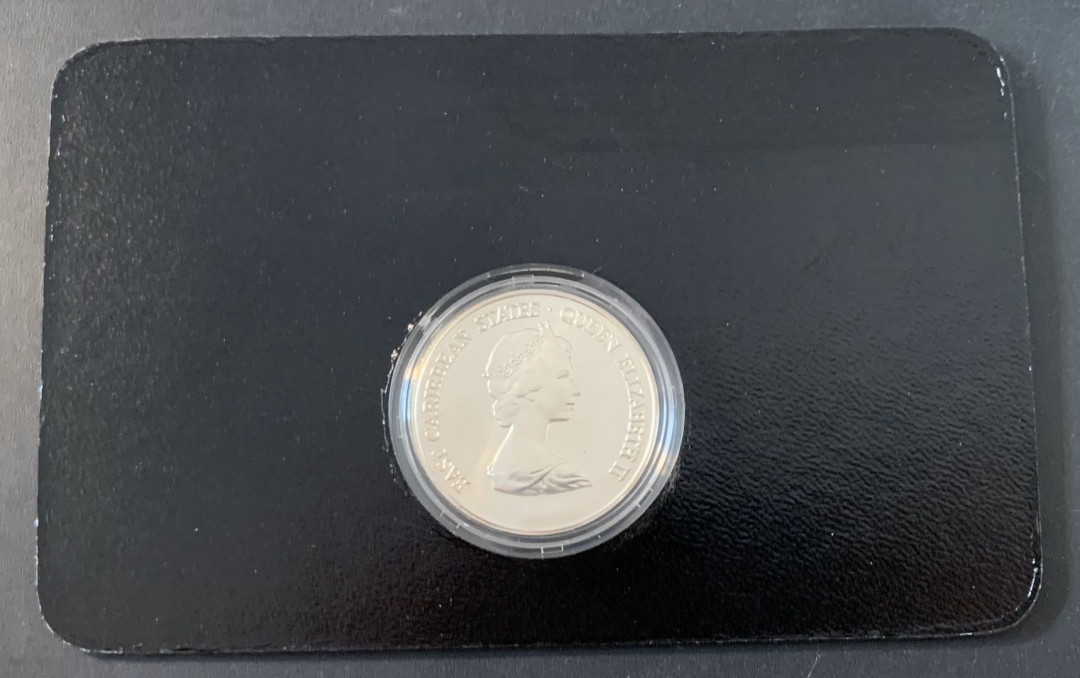 紫瑗钱币—微拍第49期  东加勒比 1981年 国际残疾人年 50元 28.28克 0.925银 德国原装卡