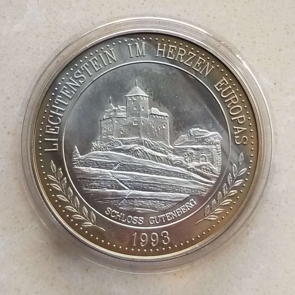 【币观天下】第104期钱币拍卖 列支敦士登1993年古登博格城堡5ECU纪念币