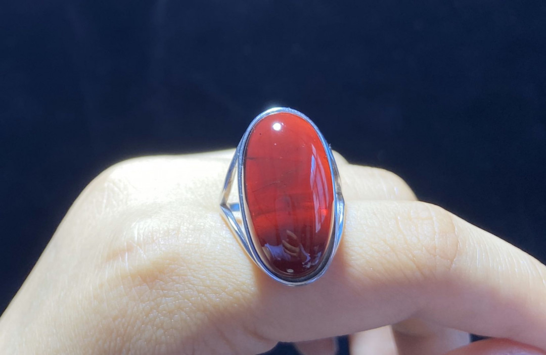 多米尼加蓝珀-缅甸琥珀 缅甸血珀女戒