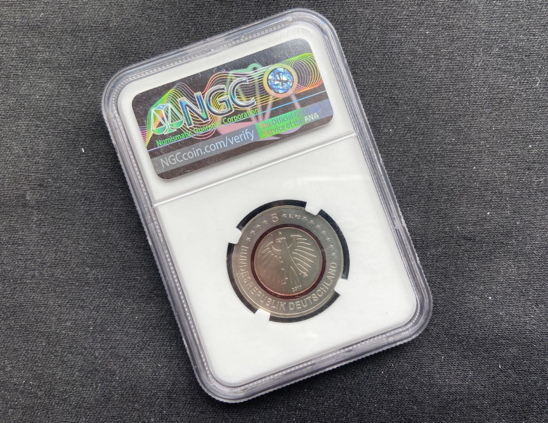 【随心拍&GetCoins】现代钱币拍卖第四十七期 【德国】2017年5欧元普制币【ngc68】