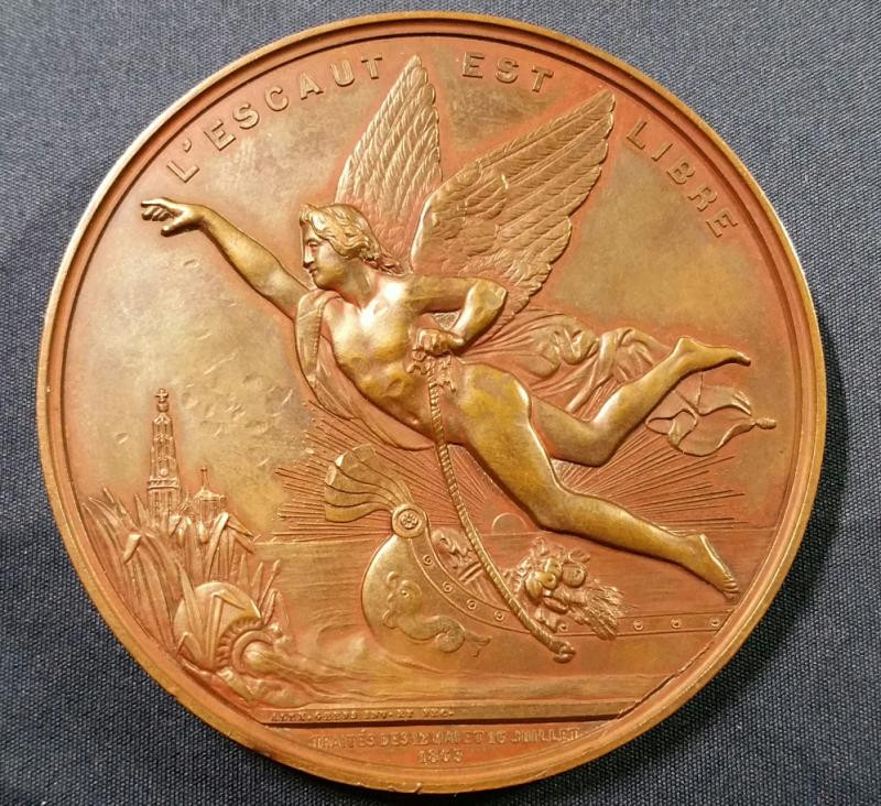 欧洲古典章拍卖（第36场） 1863年比利时斯海尔德河自由通航