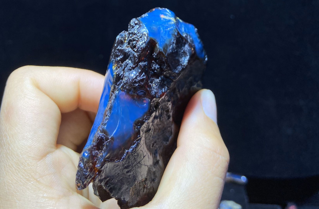 多米尼加蓝珀-缅甸琥珀 多米尼加蓝珀红皮料