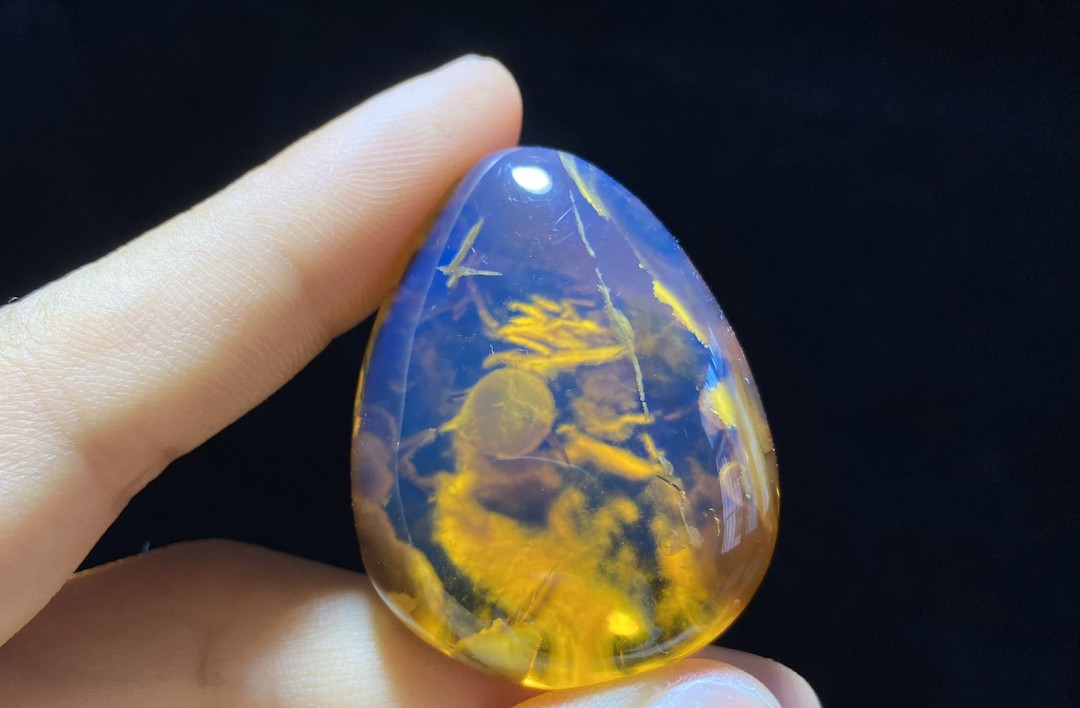 多米尼加蓝珀-缅甸琥珀 缅甸金蓝