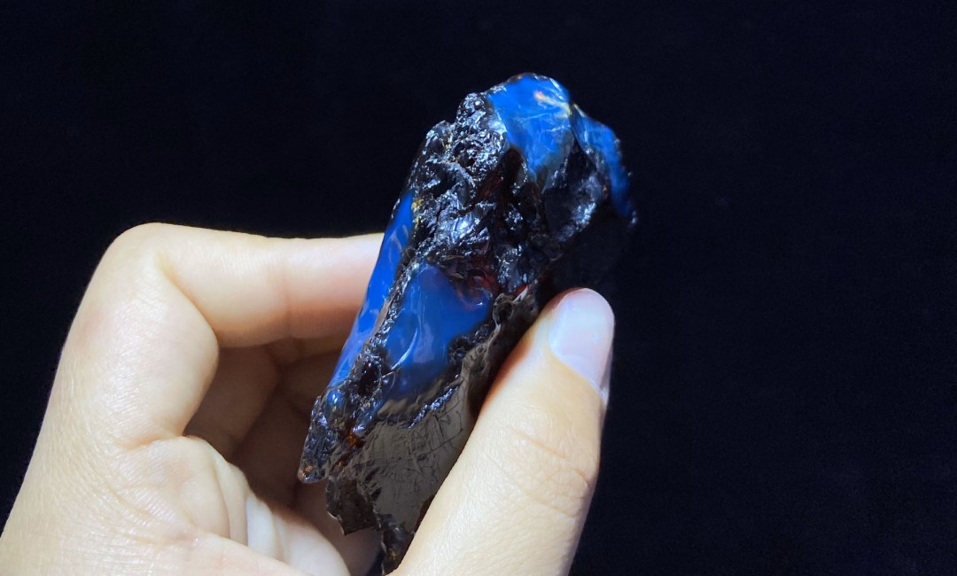 多米尼加蓝珀-缅甸琥珀 多米尼加蓝珀红皮料