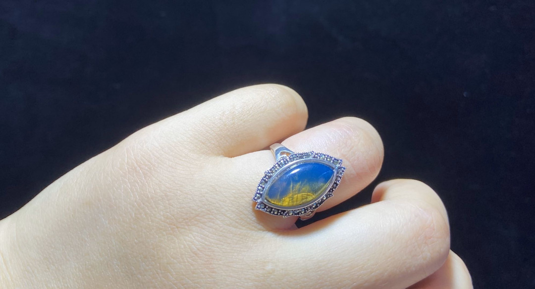 多米尼加蓝珀-缅甸琥珀 多米尼加蓝珀女戒