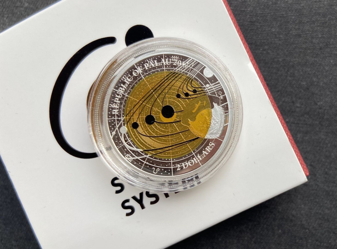 【币观天下】第104期钱币拍卖 【帕劳】帕劳三色银铌-土星【精制银币】