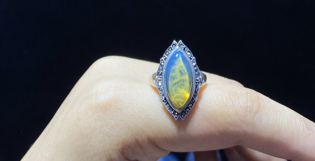 多米尼加蓝珀-缅甸琥珀 多米尼加蓝珀女戒