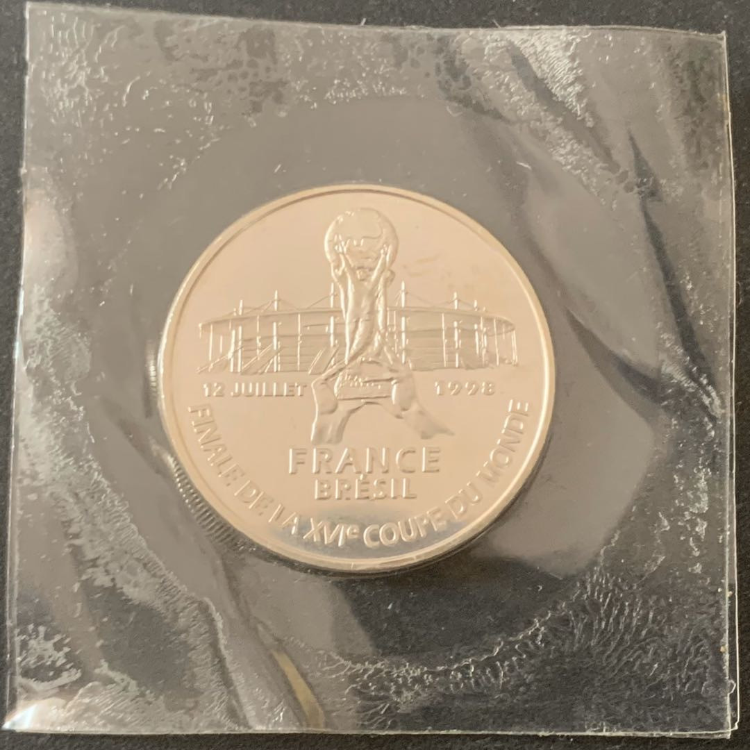 紫瑗钱币—微拍第49期  法国 1998年 世界杯 5法郎 12克 0.9银 精制